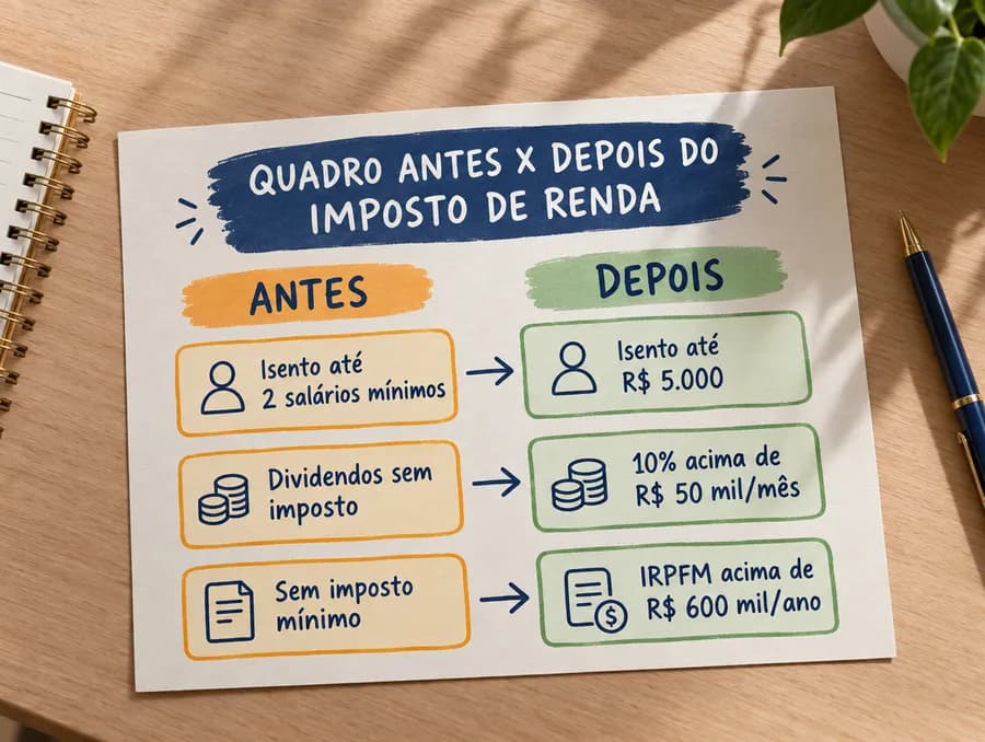 Quadro Antes x Depois do Imposto de Renda